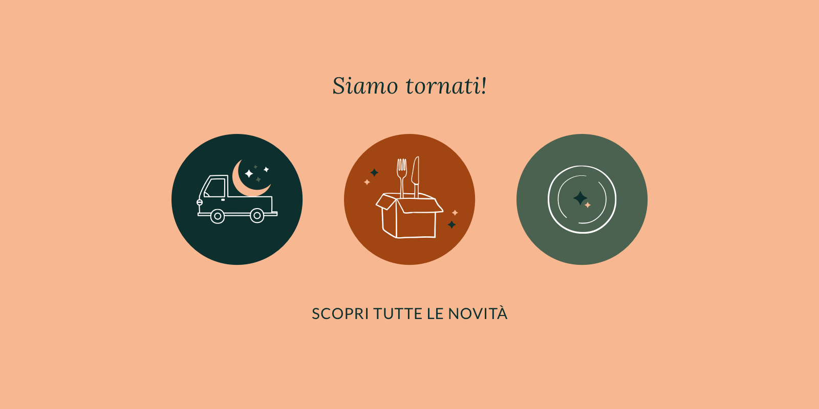 Il servizio ristorante riparte e il servizio di delivery cresce con un nuovo menu!